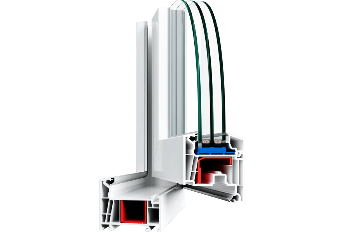 Металлопластиковые окна WHS Halo 72 одностворчатое поворотное 1000 x 1200 мм